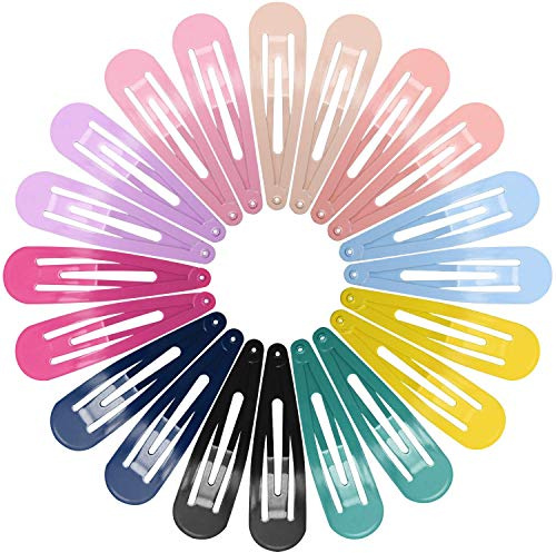 Pinces à Cheveux pour Femmes et Filles, Funtopia 40 Pièces 7 Cm de Long Pinces Cheveux en Métal Antidérapantes Barrettes, Cheveux Snap Épingles à Cheveux pour Cheveux Épais (Couleur Mixte)