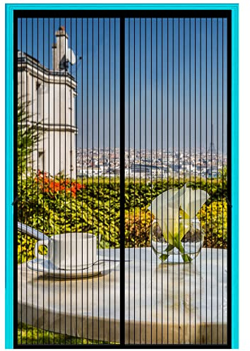 FIRGUNY Magnetic Screen Door, Heavy Duty Mesh Screen with Magnets, Door Screen Magnetic Closure for Front Back Patio Doorway, Hands Free, Black