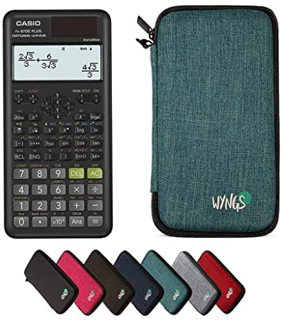 Casio fx-87DE Plus 2nd Edition inkl. WYNGS Schutztasche Türkis - Wissenschaftlicher Taschenrechner - Basic Set