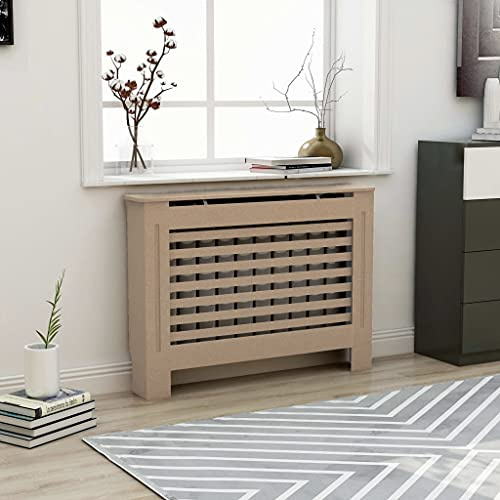 GOLINPEILO Brown Radiator Cover MDF Heater Cover Cabinet Shelf Household Appliance Heating Accessories, Living Room Furniture Decor, 44.1 x 7.5 x 32.1/Horizontal Style