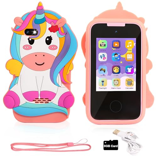 MUSUNFE Jouets pour filles âgées de 3 à 12 ans, téléphone intelligent, licornes, cadeaux pour téléphone, écran tactile, jouets d'apprentissage de Noël