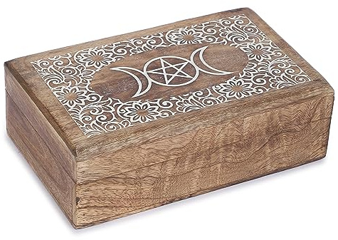 Ajuny Scatola di Legno Artigianale per Gioielli, Orologi, Collane, Anelli, Scatola Portaoggetti - Splendida Scatola Portagioie Ricordo per Donne - Scatola Portaoggetti per Gioielli - 8 x 5 pollici