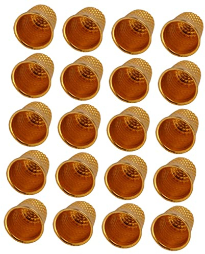 STOBOK Ditale da Cucito Set 50 Pezzi Dorati, Forniture Protettive per Cucire e Strumenti Fai da Te, Accessori per Cucito Casa e Ricamo, Protezione Dita per Ago Senza Dolore