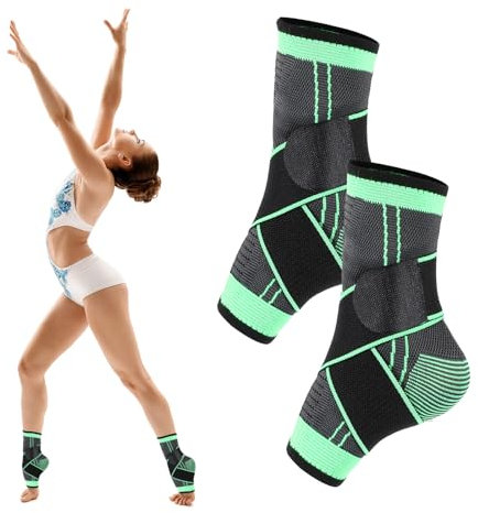 CIATBYYJ 1 paire de chevillères professionnelles avec fermeture - Bandage de cheville pour enfant unisexe (vert pour chaussures européennes 33 à 36)