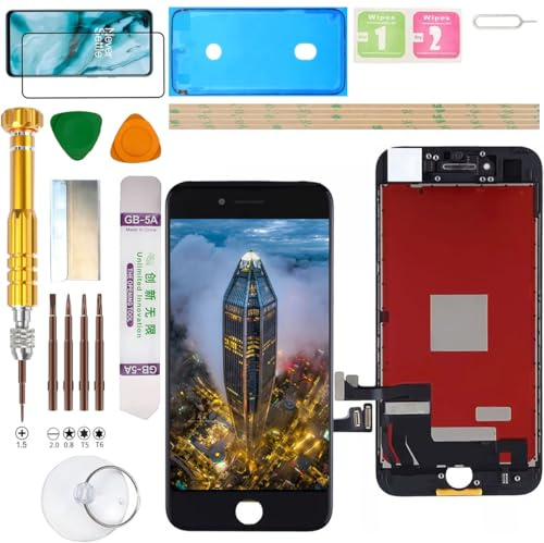 Gadget Troops Conjunto de pantalla LCD para iPhone 7 A1778, A1660, A1779, A1780, A1853, A1866, kit de repuesto de pantalla (negro)
