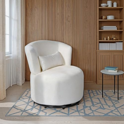 Fauteuil pivotant de Salon Arno, Blanc