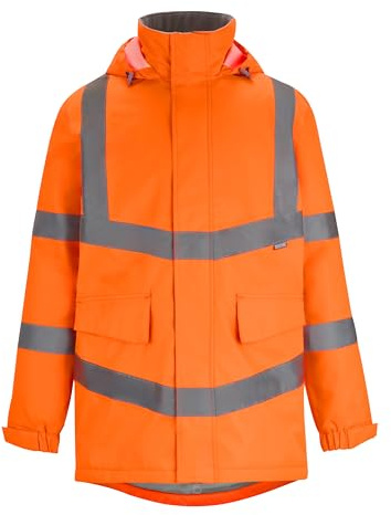Regatta Professional Mens Contract Dover Parka Jacket Hi-Vis Pro Coat, Orange, M UK