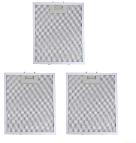 Set di 3 filtri antigrasso in alluminio per cappa aspirante RANGEMASTER a cinque strati filtrazione in metallo 300 x 250 mm argento di ricambio per modelli di estrattore da cucina efficiente rimozione