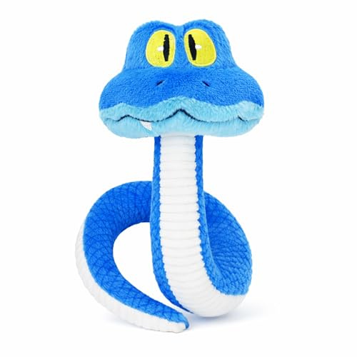 Ahlsense 21.3 in Cute Blue Snake Plush Toy - Cartoon Stuffed Snake Doll with Flexible Body for Bending, for Boys, Girls, Animal Lovers, Fans, Birthdays, and Holidays (Large)