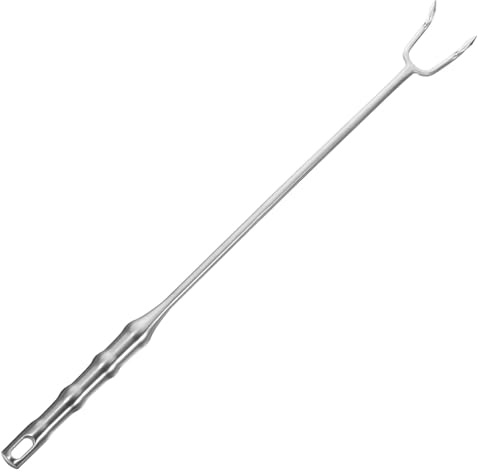 COLLBATH Gancio per Girare la Carne in Acciaio Inox 304 da 50 Cm, Gancio per Barbecue da Picnic Leggero e Resistente, Utensile Portatile per Griglia e Cucina