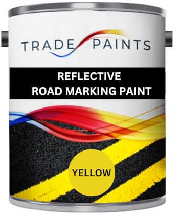 Trade Paints Reflective Road Line Car Park Marking Paint (2.5 Litre, Yellow)