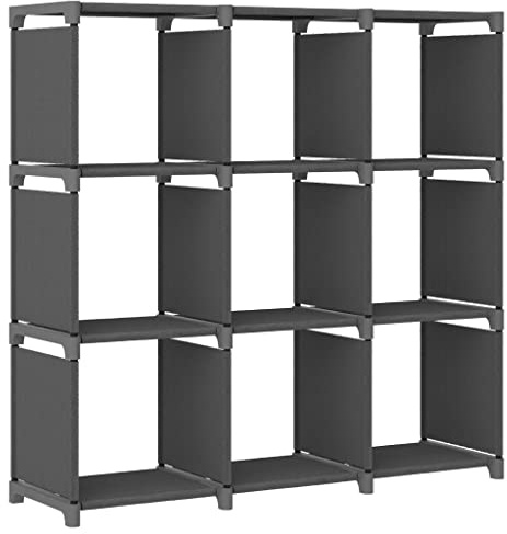 vidaXL Hylla med 9 kuber grå 103x30x107,5 cm tyg