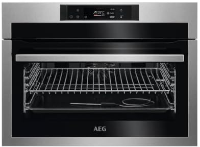 AEG KPE742280M Horno Multifunción Compacto, Limpieza Pirolítica, 27 funciones + 3 a Pirólisis, Cocción al vacío y en 2 niveles, 160 programas automáticos, Sonda Térmica, Pantalla TFT Táctil, Inox, A++