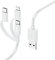 Hama Multi Lightning Kabel (3in1, USB-A/Micro-USB/USB-C, 1m, MFI Zertifiziert, Universal für iPhones iPads iPods Samsung Galaxy, Huawei, Xiaomi) Weiß
