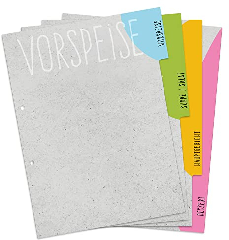 PRICARO Ordner-Register Concrete, A4, 4 teilig