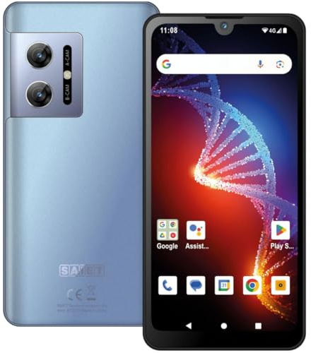 SAIET - Smartphone Tascabile e Compatto POCKETPHONE STS571 - Cellulare Dual Sim 4G Wifi Bluetooth 5.0 - OS Android 13 - Custodia Protettiva Inclusa - Ideale per Viaggiatori - Azzurro