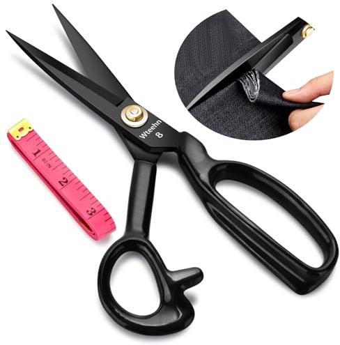 Fabric Scissors Professional, 8 Heavy Duty Sewing Scissor for Fabric Cutting, Tailor Sharp Sewing Shears for Cutting Leather craft Home Office Students Artists Dressmakers
