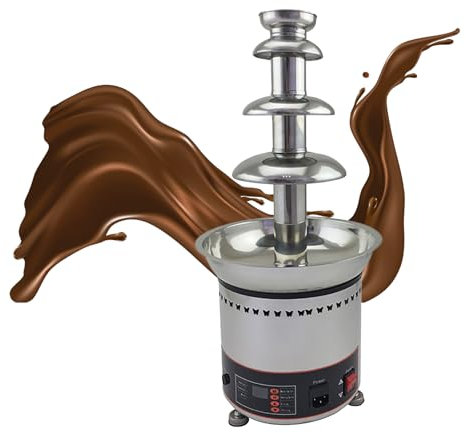 KELUNIS MáQuina para Fuente De Chocolate De 4 Niveles Torre para Fondue De Chocolate Caliente Estructura De Cuatro Capas para Banquetes Y Reuniones Familiares,4 Layers