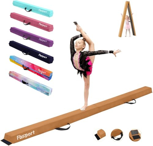 FBSPORT 240 cm vikbara svävande balkar, gymnastiksbalkar, gymnastikgolvbalkar, flockningslager, balanserande balkar, balanseringsbalkar, fitnessutrustning för barn