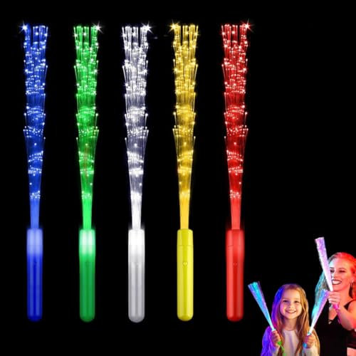 WUSJCOF 12 Bâtons Lumineux LED - Bâton en Fibre de Verre, Jouet Cadeau pour Enfants, Idéal pour Fêtes Nocturnes, Concerts, Noël, Carnaval, Mariages (Multicolore)