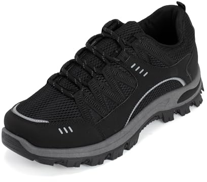 JOMIX Scarpe Uomo da Trekking Leggere Sneakers Outdoor Traspiranti per Escursioni con Suola Antiscivolo Scarpe Camminnata da Montagna e Campeggio MOS250648 Nero 46