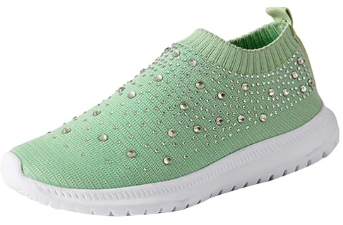 Generiska paljetter sportskor dam, glitterskor dam sneakers andas karneval tygskor eleganta festskor platta sneakers glänsande promenadskor, festliga traillöparskor