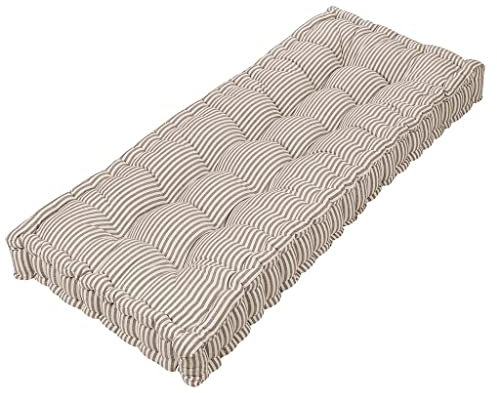 Bench Cushion with Vintage Grey Striped Print Design Outdoor Furniture Seat Pad (CY95)