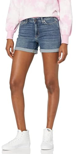 Amazon Essentials Women's Mid-Rise Stretch Slim-Fit 4 (10.2cm) Shorts, Vintage Wash, 14