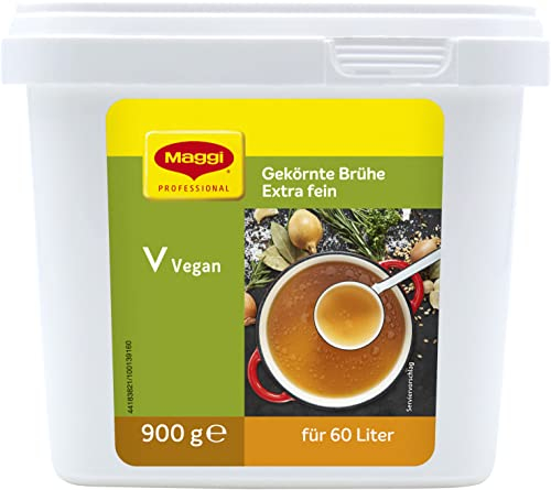 MAGGI Professional Gekörnte Brühe Extra fein, vegan, sofort löslich, Ergiebigkeit 60L, 1er Pack (1 x 900g GastroBox)