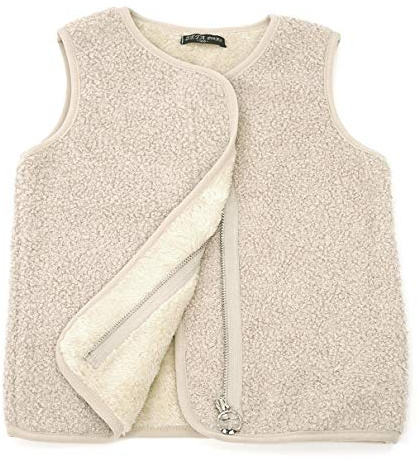 Happy Cherry - Chaleco de forro polar para niños y niñas, suave, transpirable, para exteriores, No recto blanco, 110