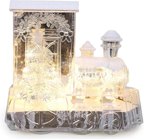 Toyland® 24cm Battery Operated LED Light Up Christmas Train With Tree & Reindeer Scene - Light Up Christmas Decorations