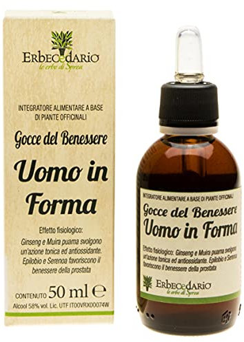 Gocce Del Benessere Uomo in forma, Integratore Uomo Serenoa Repens, Azione Tonica Ed Antiossidante, Favorisce Il Benessere Della Prostata - 50 ml