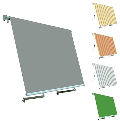 TENDEEVOLUTION Balkonmarkise mit Fallarmen 50 cm, personalisierbare Markise, manuell, Sonnenschutz Terrasse, Tempotest oder PVC, inkl. Halterungen & Volant (B. 300 cm X H. 300 cm)