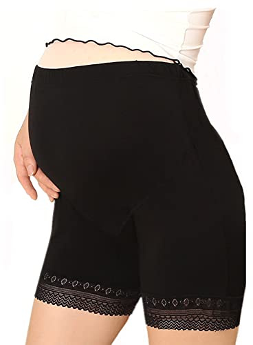 AHDMR Culotte Anti Frottement de Grossesse Réglable Short de Maternité Dentelle Culotte Slip de Sécurité sous Robe Panty Shorty Haute Taille Eté Legging Court Élastique sous-vêtement Confortable