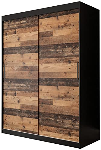 KRYSPOL Schiebetürenschrank Old Style T 150 cm Kleiderschrank Einlegeboden Schlafzimmer- Wohnzimmerschrank Schiebetüren Modern Design (Schubladen: 0)