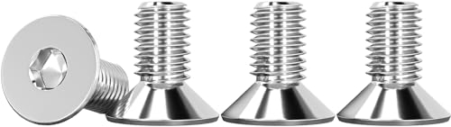 Drenky 25 Stück M6 X 10mm Senkkopfschrauben Edelstahl V2A VA A2 Schrauben mit Abgesenktem Kopf DIN 7991 / ISO 10642 Senkschraube Rostfrei Silber Innensechskant Schraube Senkkopf Regelgewinde