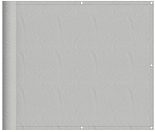 vidaXL Balkon Sichtschutz, Balkonbespannung mit Aluminium-Ösen, Balkonverkleidung Wasserfest, Balkonabdeckung Windschutz, Hellgrau 90x400cm 100% Polyester-Oxford
