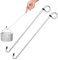 PEUTIER 2stk Schwimmskimmer Korbhaken, 36,5cm Skimmer Deckel Hebehaken Pool-Skimmer-Edelstahl-Verlängerungsgriff Pool-Skimmer-Korbhaken für Schmutz Saubere Wartung, Knie (Silber)