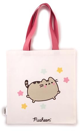 Puckator Pusheen the Cat Reusable Tote Bag - Canvas Tote Bag - Cotton Tote Bags - Eco Gifts for Women and Men - Cloth Shopping Bag - Fabric Bag - Foldable Bags for Shopping - Handbag