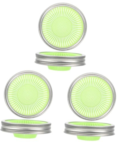 PRETYZOOM 6 Pz Coperchi Di Barattoli Di Vetro Forniture Versare Coperchio Del Filtro Del Barattolo Di Germinazione In Piedi Coperchio Del Barattolo Di Germinazione Fan Acciaio Inossidabile