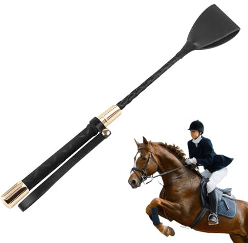YIIWONI 30CM Gerte Pferd Mit PU-Leder, Reitgerte mit Griff und Aufhängeseil, Leichte Peitsche Pferd, Für Outdoor-Sport, Reitsport, Reitgerte Für Pferd Das Tägliche Training, Pferd Springen Renne