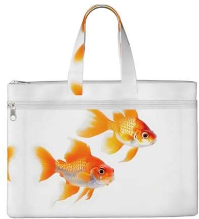 SDEGTHO Cute Goldfishes Zippered Document Bag With Handle For Carrying Paper Files Books Filing Folder
