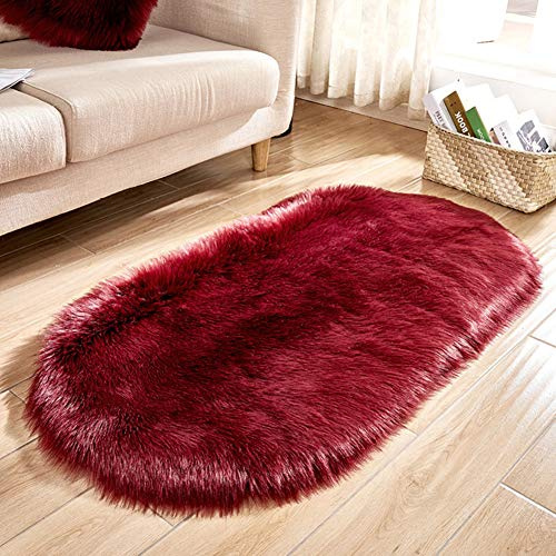 Tappeto in finta pelle di agnello, morbida pelliccia sintetica, antiscivolo, lavabile, tappeto per pavimento per camera da letto, soggiorno, camera dei bambini, decorazione cammello giallo, 80 x 180