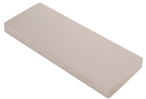 Cuscino per panca in lino 100x40x5 cm, Cuscini per sedute da interno traspiranti e rinforzati, Cuscino per panca ad alta densità con fondo antiscivolo per interni per mobili da veranda (cammello)