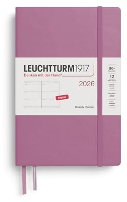 LEUCHTTURM1917 - Weekly Planner 2026, Hardcover, Paperback (B6+), Dusty Rose (Jan 1 - Dec 31, 2026)