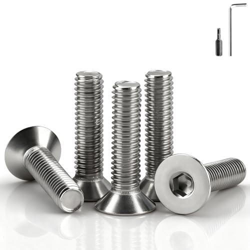 mawmuaw 80 Piezas Tornillo Avellanado Hexagonal M5x30 mm Tornillos de Cabeza Avellanada Acero Inoxidable DIN 7991/ISO 10642 Rosca Métrica Estándar para Reparaciones Domésticas