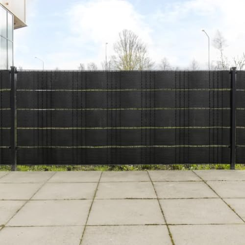 SKM Paravents de Balcon 10 pcs Noir 255x19 cm résine tressée,Quincaillerie,Clôtures & rières,Panneaux de clôture,Noir,3.81KG,156319