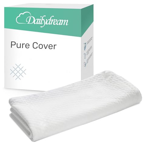 Dailydream Funda para cubrecolchón Pure 140 x 200 x 5 cm, funda de repuesto para colchón, lavable, antideslizante y transpirable, funda para cubrecolchón de 60 % poliéster, 40 % viscosa, certificado