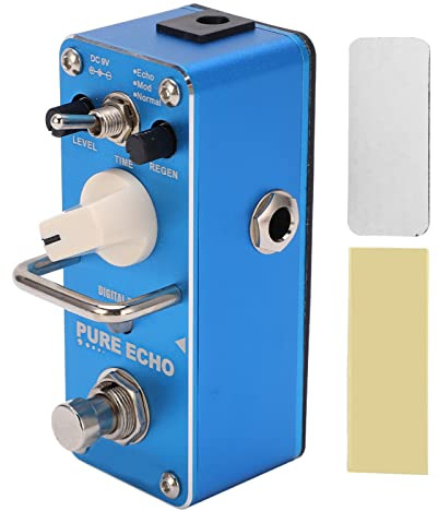 Delay Pedal Effect Pure Echo Metal Monoblock Multifunktionell digital pedal för elgitarr med 3 lägen Blå 94 mm x 42 mm x 48 mm