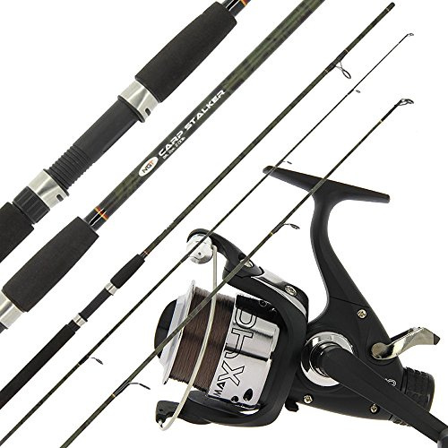 NGT 8ft 2pc Camo Carp Stalker Fishing Rod + Max 40 2BB Carp Runner Reel & Line